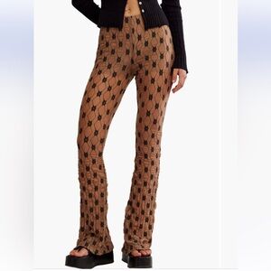 Free People Margo Lace overlay flare pants Sz S NWOT